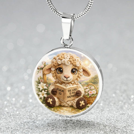 Christian Lamb Necklace or Keychain, Psalm 23 Bunny Lamb Jewelry, Cute Easter Faith Necklace, Easter Basket Stuffer Gift