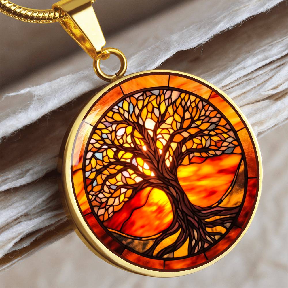 Stained Glass Tree of Life Necklace and Bracelet