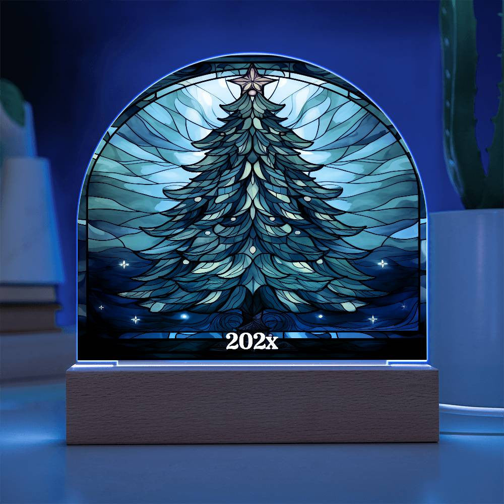 Christmas Tree Stained Glass Style Acrylic Plaque