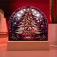 202x Christmas Tree Colorful Stained Glass Acrylic Dome Plaque