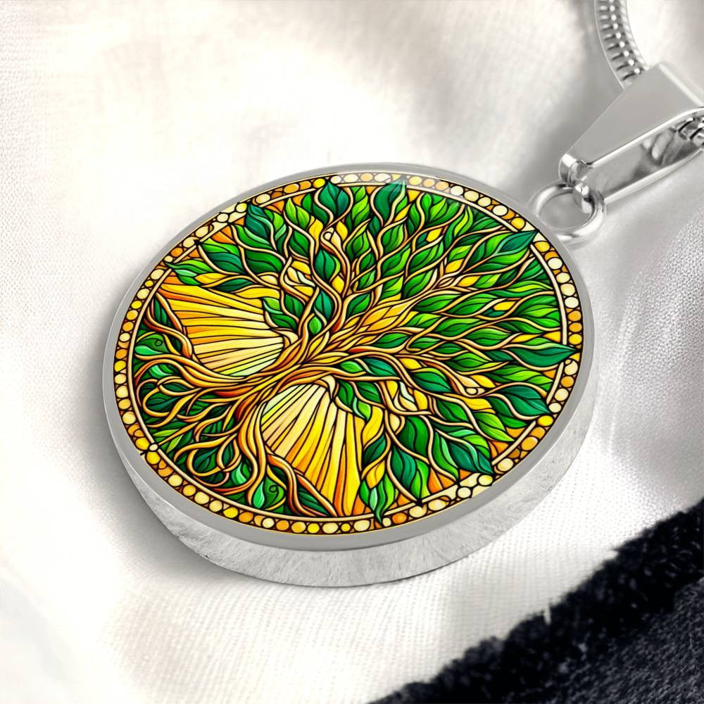 Stained Glass Tree of Life Jewelry - Silver and Gold