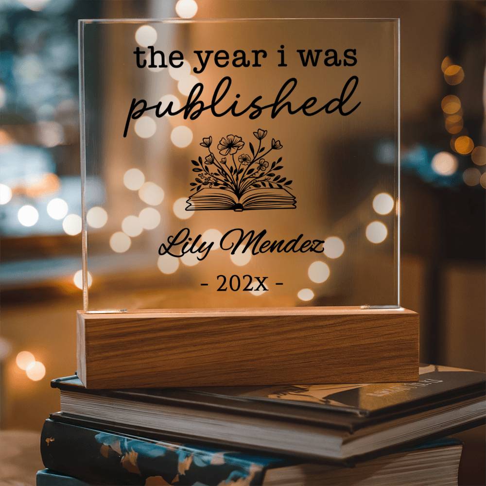 Personalized Author Plaque, The Year I Was Published, Custom Published Author Gift, New Writer Keepsake, Bestselling Book, Literary Gift