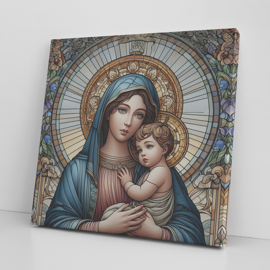 Virgin Mary and Baby Jesus Canvas Wall Art