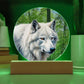 White Wolf LED Light Plaque