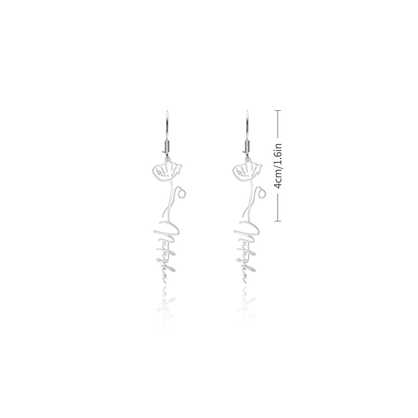 Floral Earrings Hoop- 925 Silver