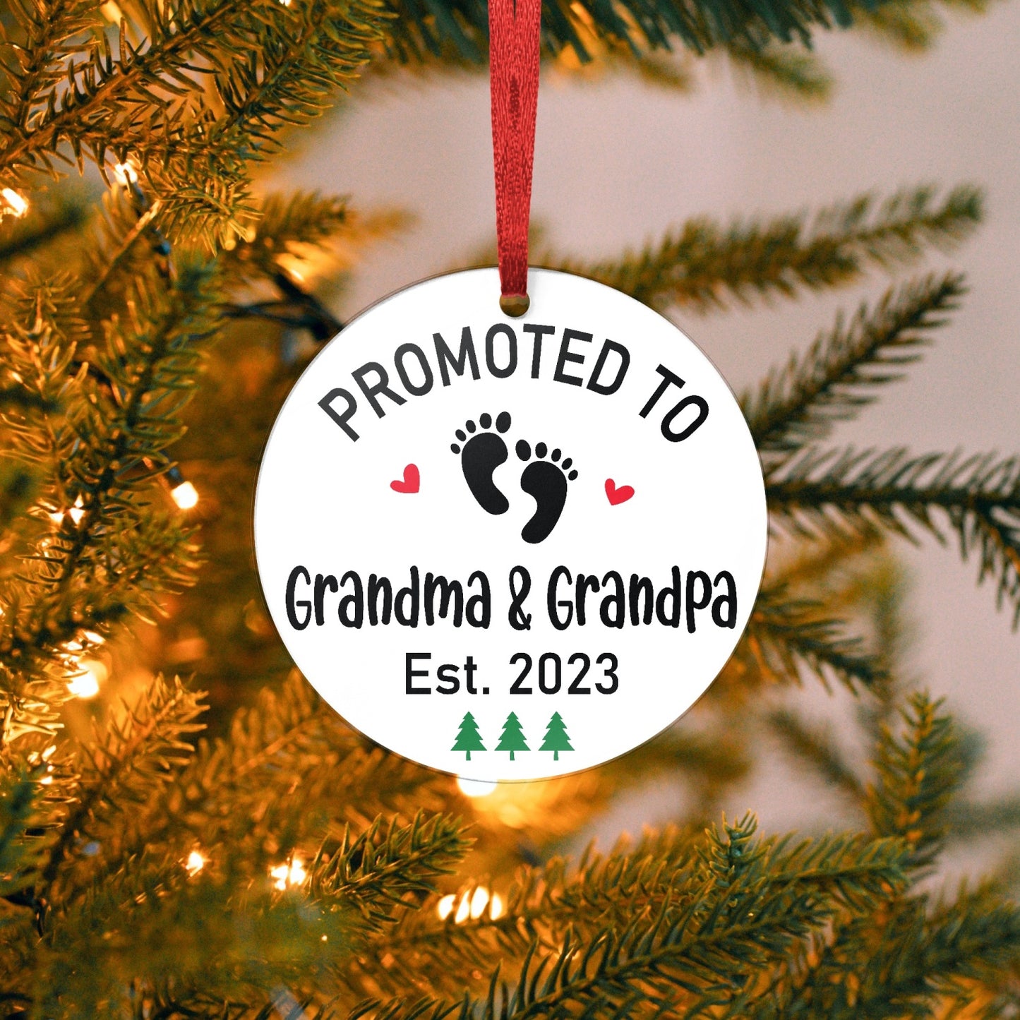 Promoted to Grandma & Grandpa Ornament