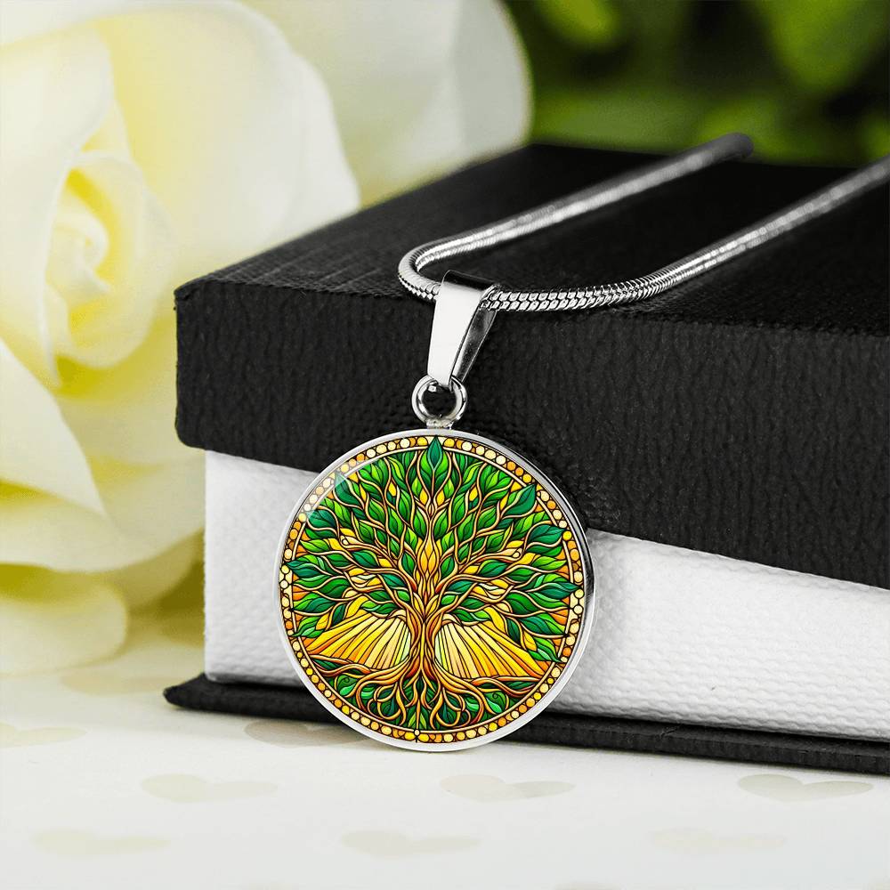 Stained Glass Tree of Life Jewelry - Silver and Gold