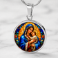 Mary and Baby Jesus Necklace or Keychain, Catholic Necklace, Virgin Mary Jewelry, Religious Keepsake Gift