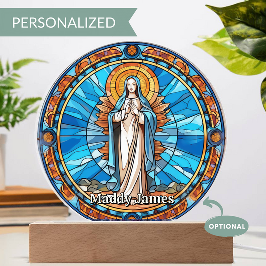 Personalized Virgin Mary Art Plaque