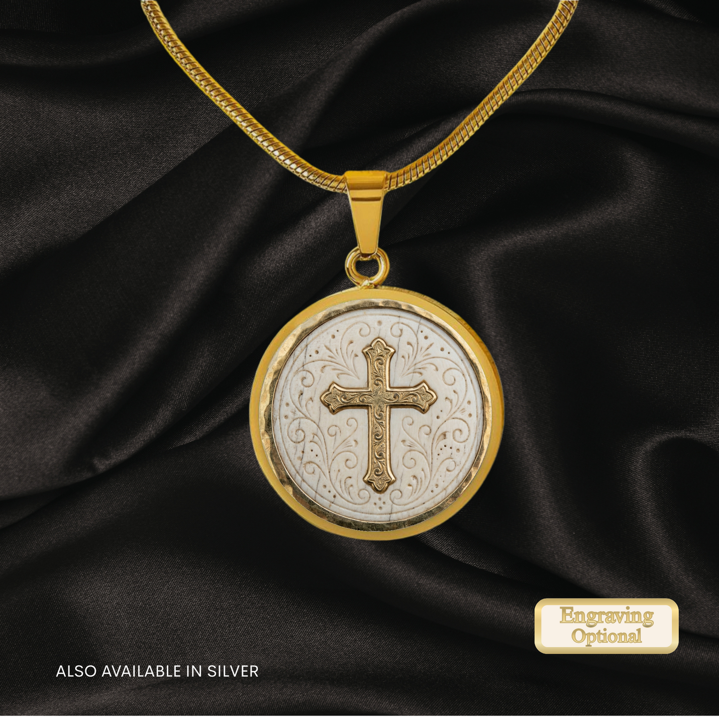 Ornate Cross Necklace or Keychain, Catholic Necklace for Women, Christian Jewelry Gift, Elegant Religious Pendant Gift