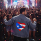 Unisex Puerto Rico Heart Flag Denim Jacket