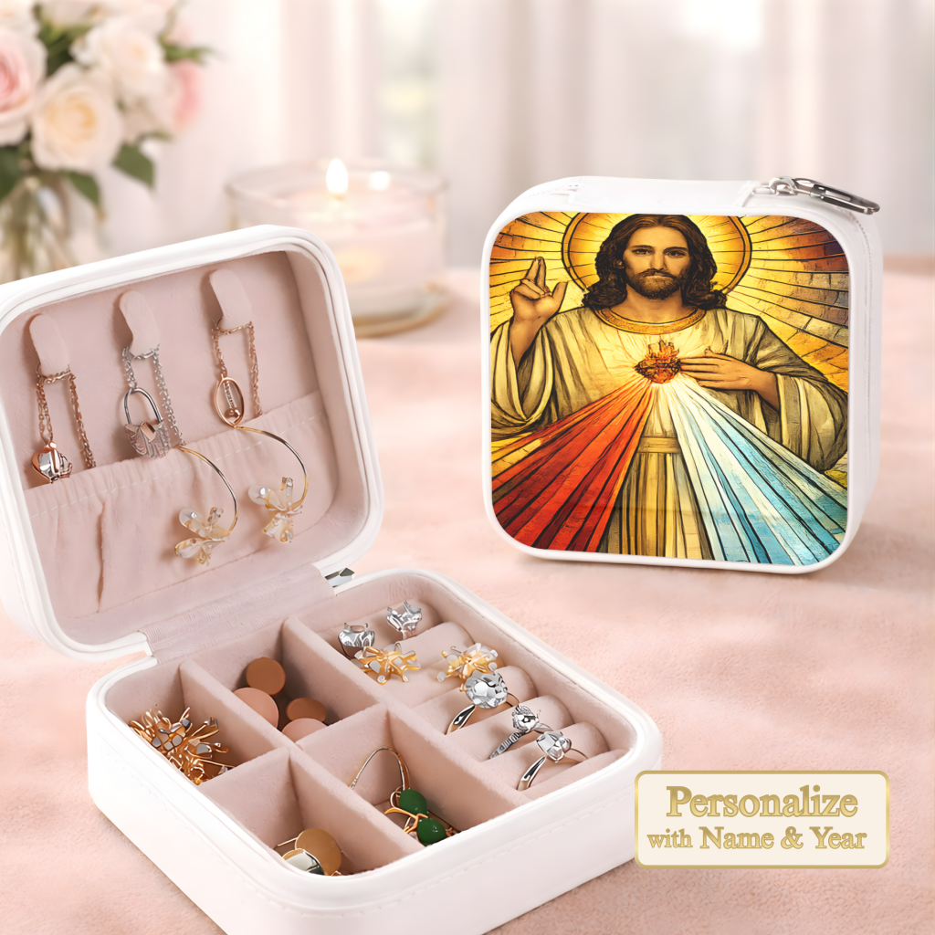 Divine Mercy Jesus Necklace or Keychain, Catholic Jesus I Trust in You Jewelry, Christian Faith Pendant Gift