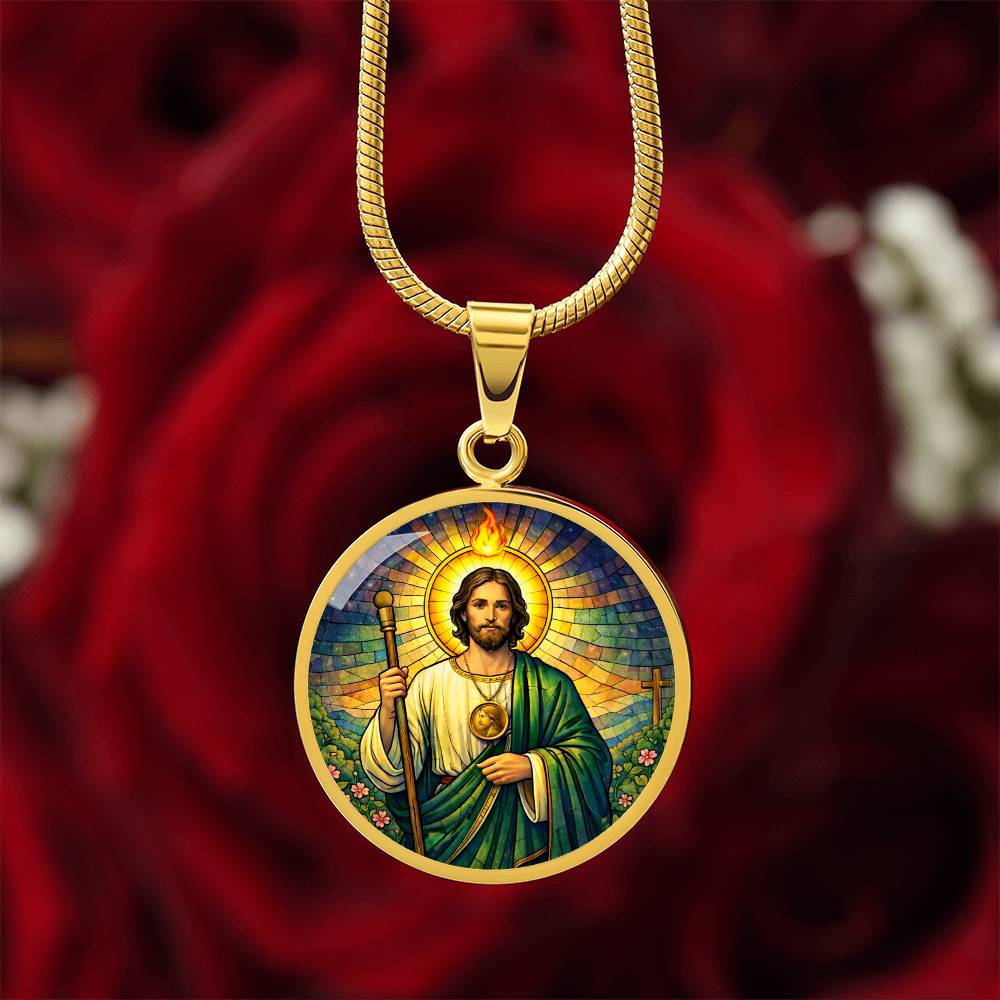 Saint Jude Necklace or Keychain, Patron Saint of Hopeless Causes Jewelry, Catholic Faith Pendant Gift