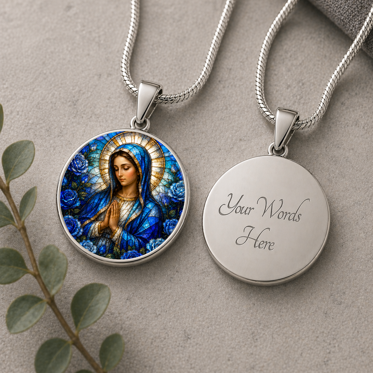 Virgin Mary Necklace or Keychain, Catholic Necklace, Blessed Mother Jewelry, Religious Keepsake Gift