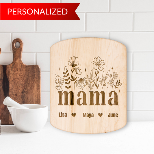 Personalized Floral Mama Chopping Board