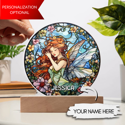 Fairy Stained Glass Style Custom Night Light