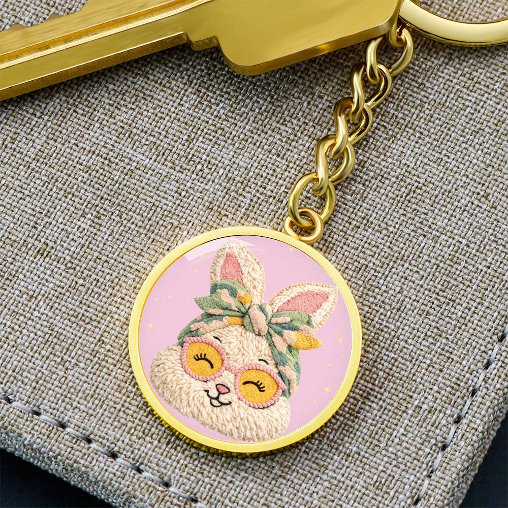 Crochet Bunny Necklace or Keychain, Cute Easter Bunny Jewelry, Amigurumi Rabbit Pendant for Teen Girl, Easter Basket Stuffer Gift