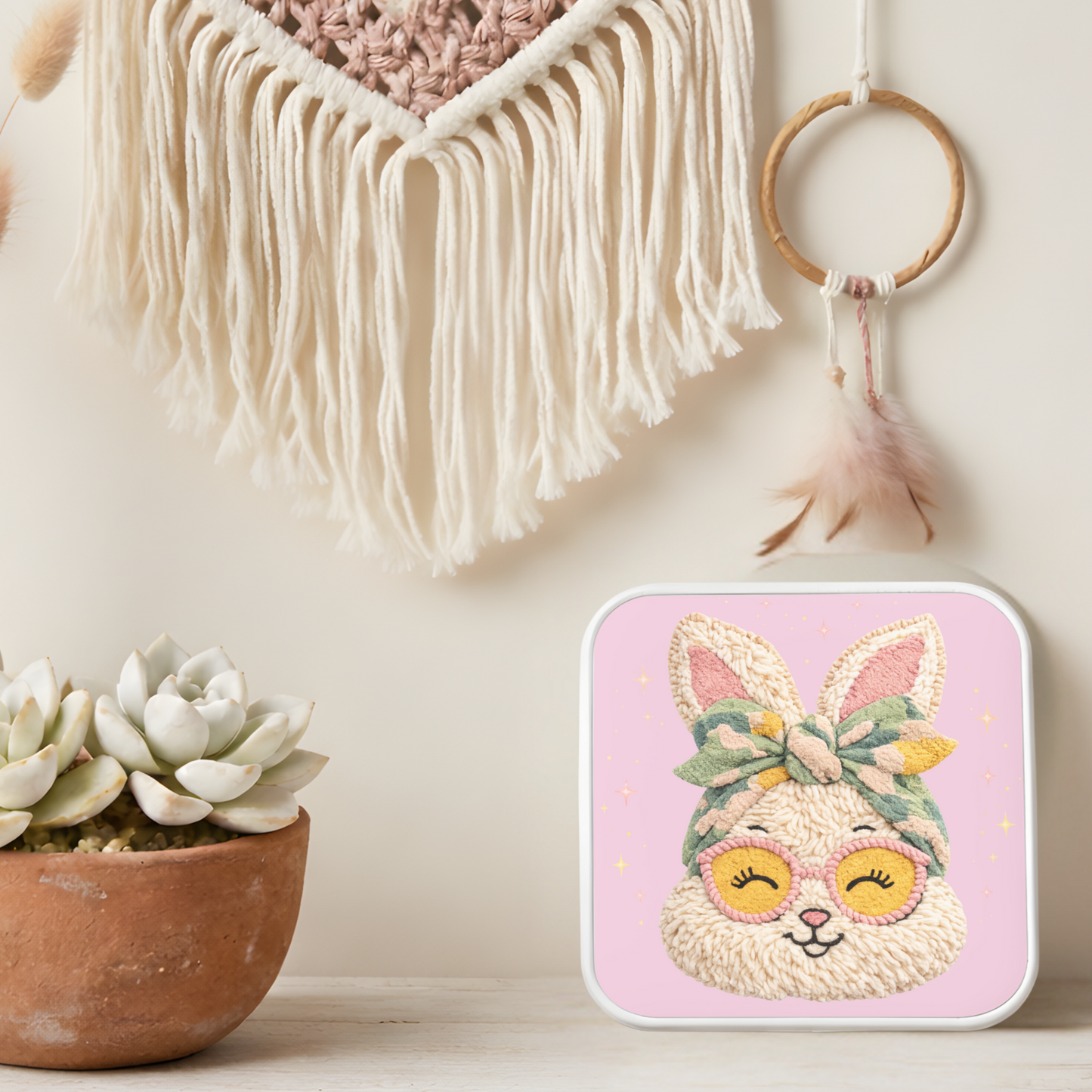 Crochet Bunny Necklace or Keychain, Cute Easter Bunny Jewelry, Amigurumi Rabbit Pendant for Teen Girl, Easter Basket Stuffer Gift