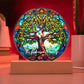 Tree of Life Stained Glass Style Plaque