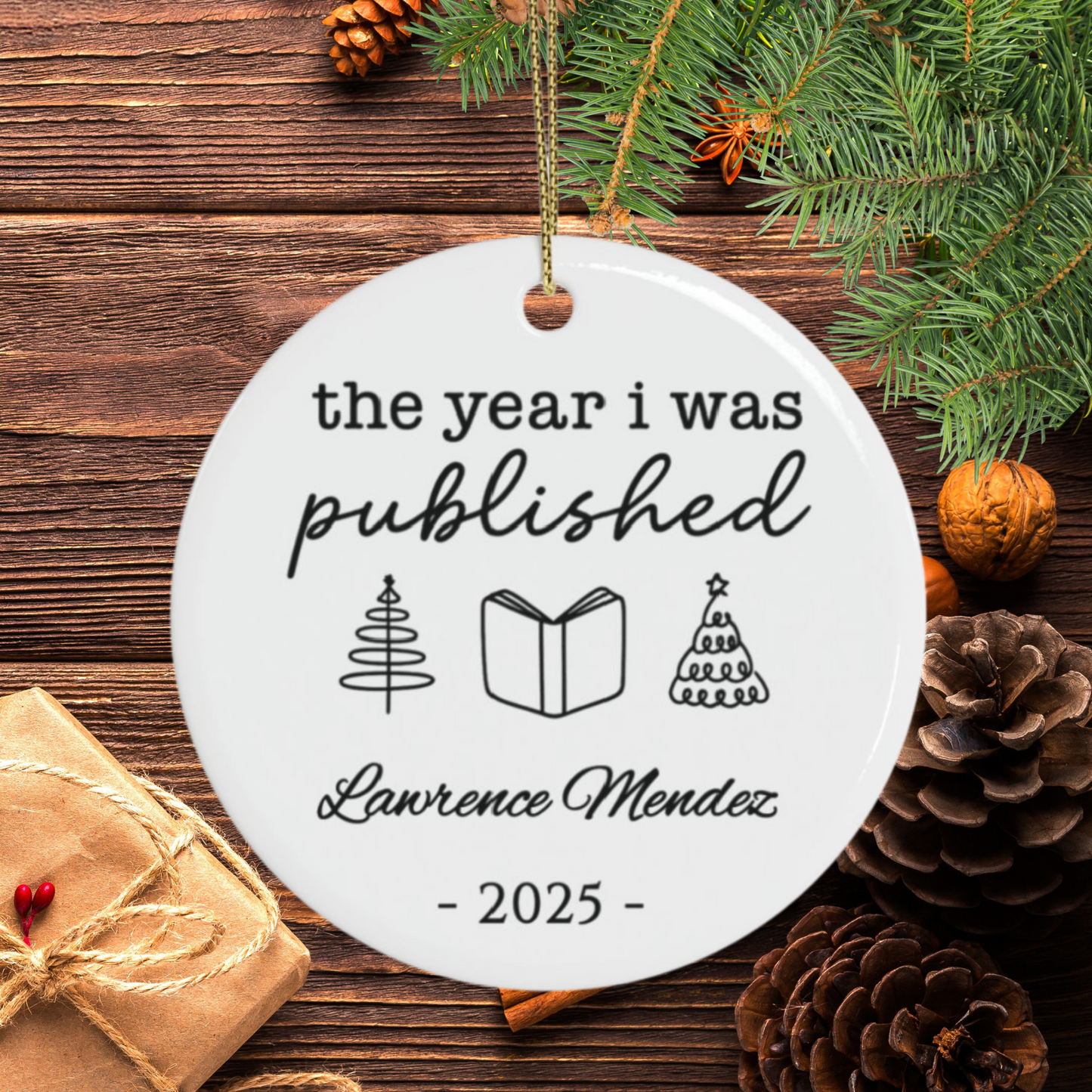 Personalized Author Ornament, The Year I Was Published, Custom Published Author Gift, New Writer Christmas Ornament Keepsake, Bestselling