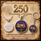 Mount Rushmore 250th Anniversary Necklace or Keychain Stained Glass Style Patriotic USA Commemorative Limited Edition