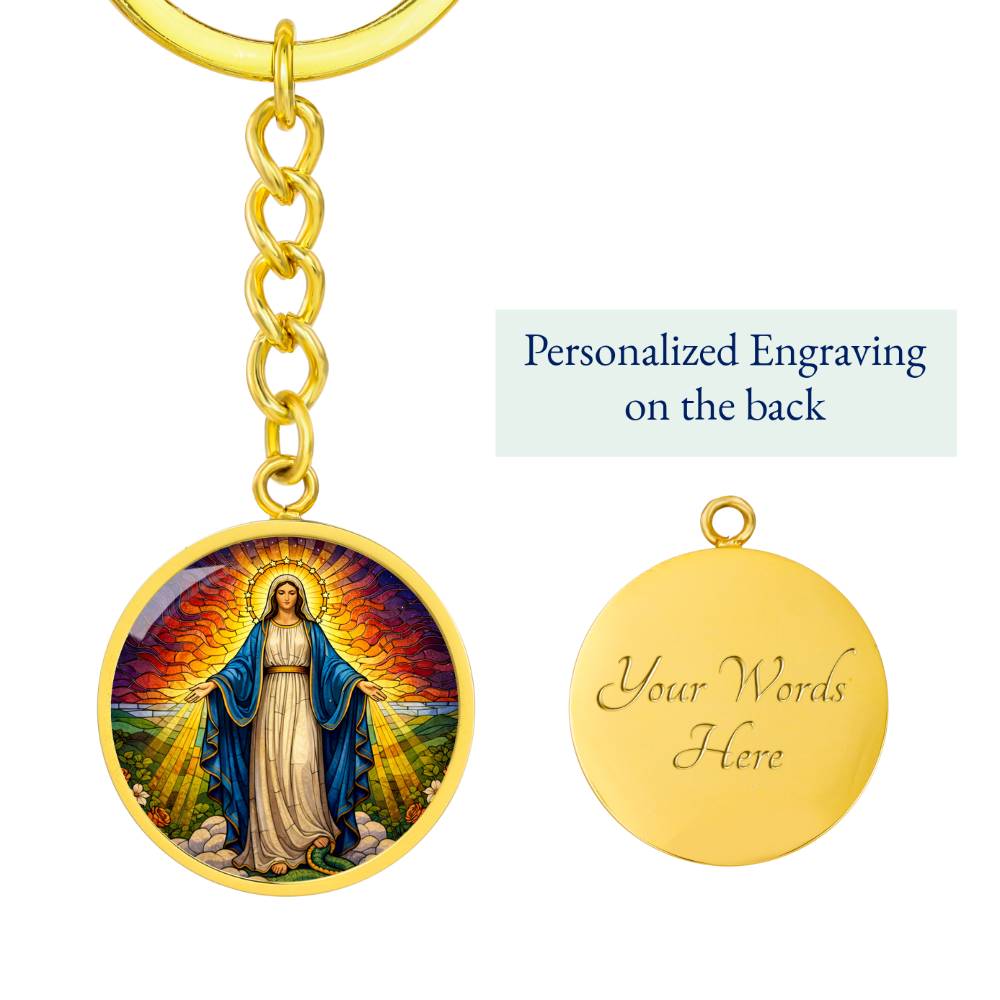 Our Lady of Grace Necklace or Keychain, Blessed Virgin Mary Catholic Jewelry, Marian Faith Pendant Gift