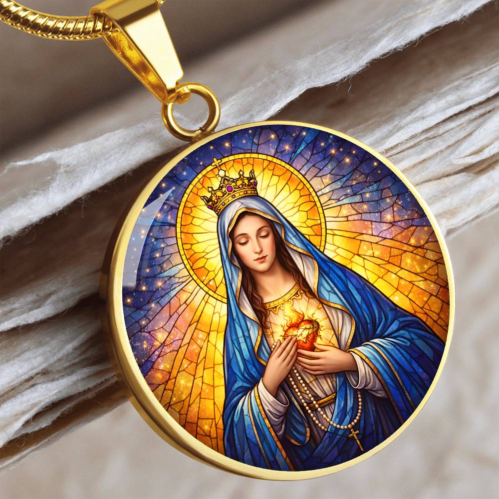 Immaculate Heart of Mary Necklace or Keychain, Catholic Marian Jewelry, Blessed Virgin Mary Pendant, Christian Faith Gift