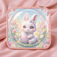 Cute Bunny Necklace or Keychain, Easter Bunny Jewelry, Pastel Rabbit Pendant for Teen Girl, Easter Basket Stuffer Gift