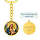 Virgin Mary and Baby Jesus Necklace or Keychain, Madonna and Child Catholic Jewelry, Christian Faith Gift