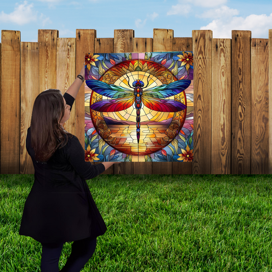 Metal Dragonfly Garden Sign