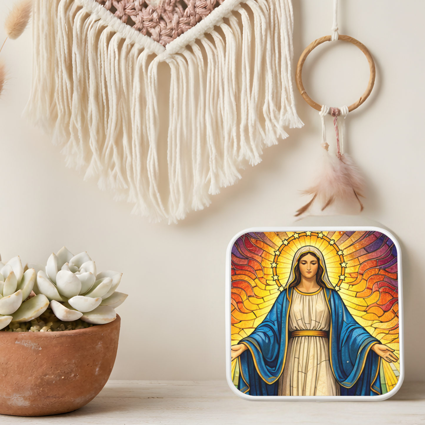 Our Lady of Grace Necklace or Keychain, Blessed Virgin Mary Catholic Jewelry, Marian Faith Pendant Gift