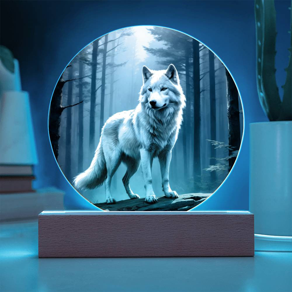 White Wolf Wilderness Plaque and Ornament