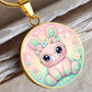 Cute Bunny Necklace or Keychain, Kawaii Easter Bunny Jewelry, Pastel Rabbit Pendant for Teen Girl, Easter Basket Stuffer Gift