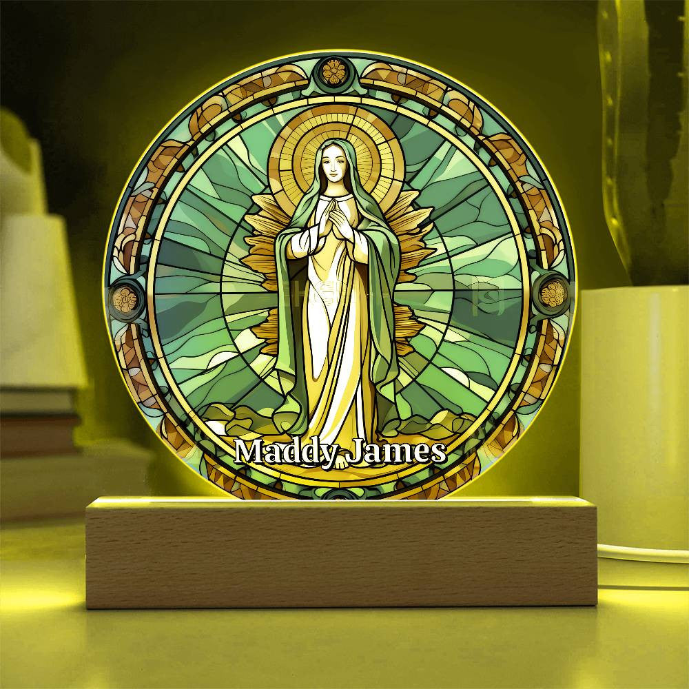 Personalized Virgin Mary Art Plaque