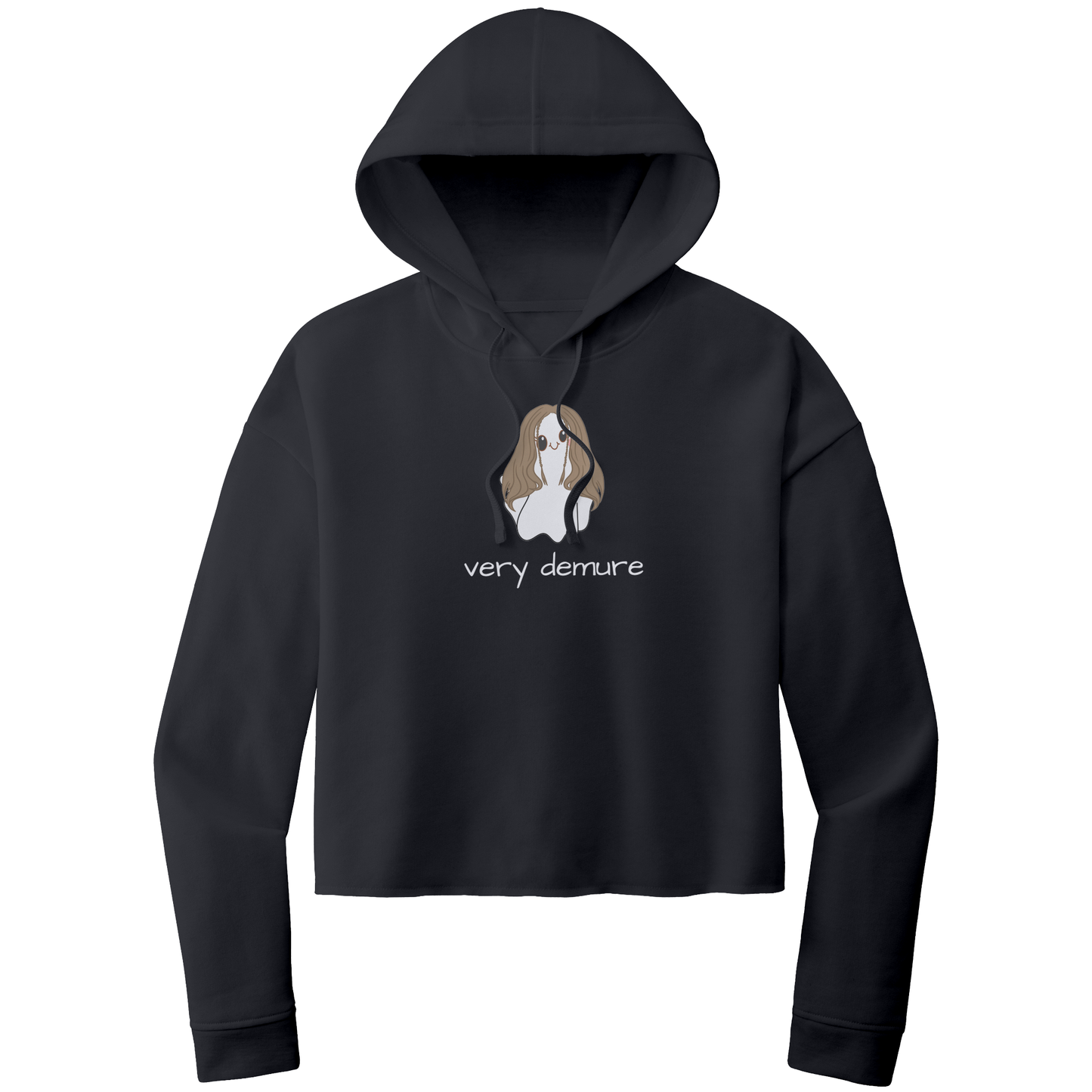 Demure Ghost Croptop Hoodie