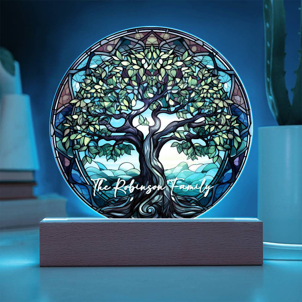 Tree of Life Stained Glass Style Plaque