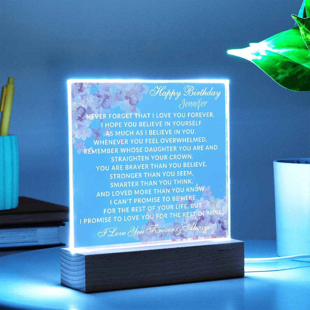 Happy Bday Pink Flower Plaque