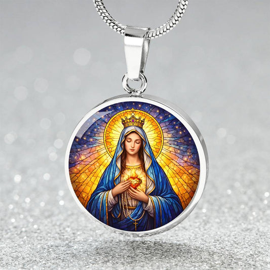Immaculate Heart of Mary Necklace or Keychain, Catholic Marian Jewelry, Blessed Virgin Mary Pendant, Christian Faith Gift