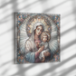 Stained Glass Style Virgin Mary Baby & Jesus Canvas