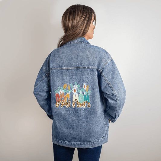 Floral Dog Mom Denim Jacket