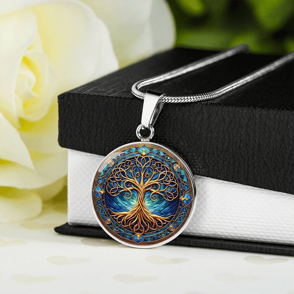 Stained Glass Tree of Life Necklace
