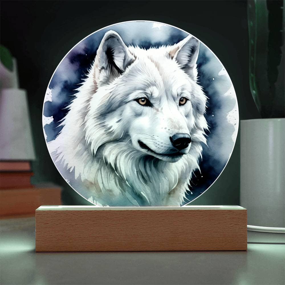 White Wolf Plaque Gift