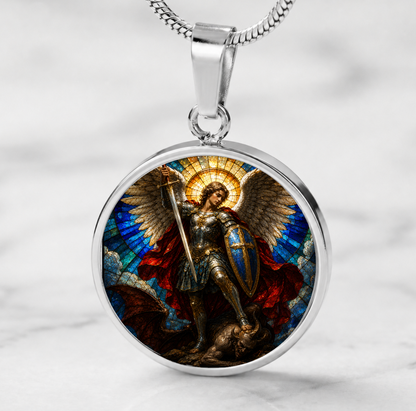 Archangel Michael Necklace or Keychain, Saint Michael Catholic Necklace, Protection Jewelry, Religious Keepsake Gift
