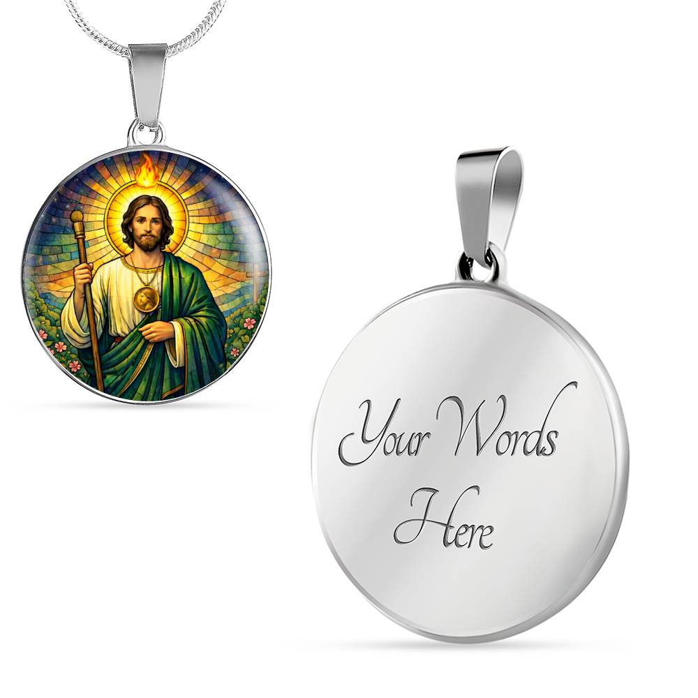 Saint Jude Necklace or Keychain, Patron Saint of Hopeless Causes Jewelry, Catholic Faith Pendant Gift