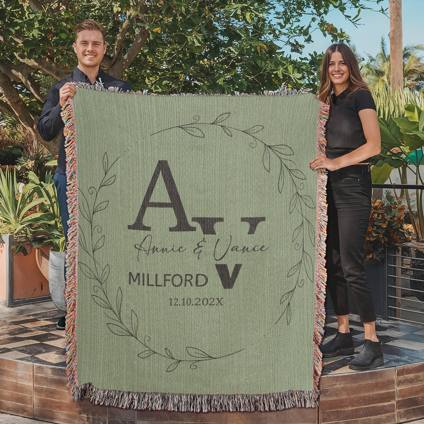 Personalized Monogram Family Name Blanket