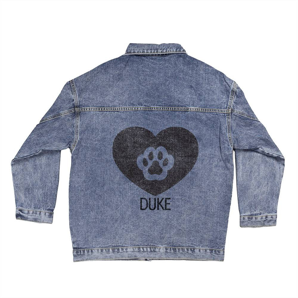 Personalized Custom Paw Love Denim Jacket