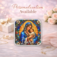 Mary and Baby Jesus Necklace or Keychain, Catholic Necklace, Virgin Mary Jewelry, Religious Keepsake Gift