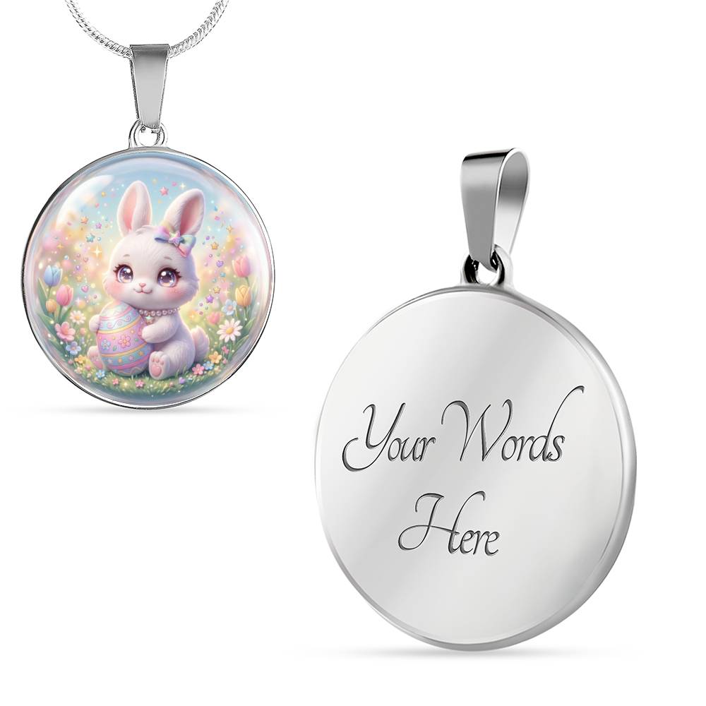 Cute Bunny Necklace or Keychain, Easter Bunny Jewelry, Pastel Rabbit Pendant for Teen Girl, Easter Basket Stuffer Gift