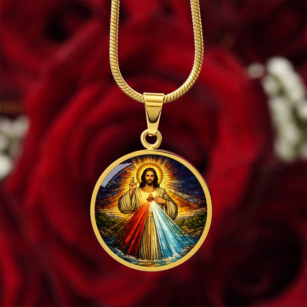 Divine Mercy Jesus Necklace or Keychain, Catholic Jesus I Trust in You Jewelry, Christian Faith Pendant Gift