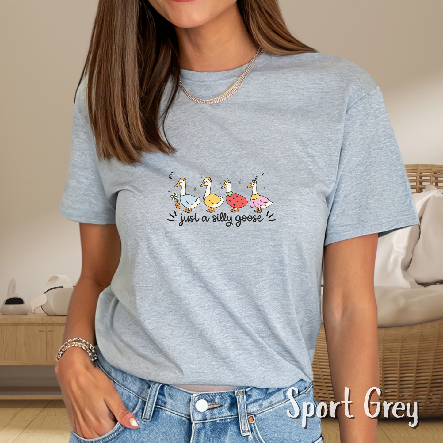 Funny Goose Shirt – Just a Silly Goose T-Shirt – Cute Animal Humor Tee for Women, Men & Goose Lovers, Quirky Goose Shirt, Sarcastic Tee